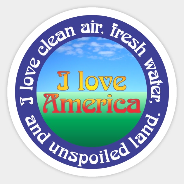 I love America Sticker by Norwood Designs
